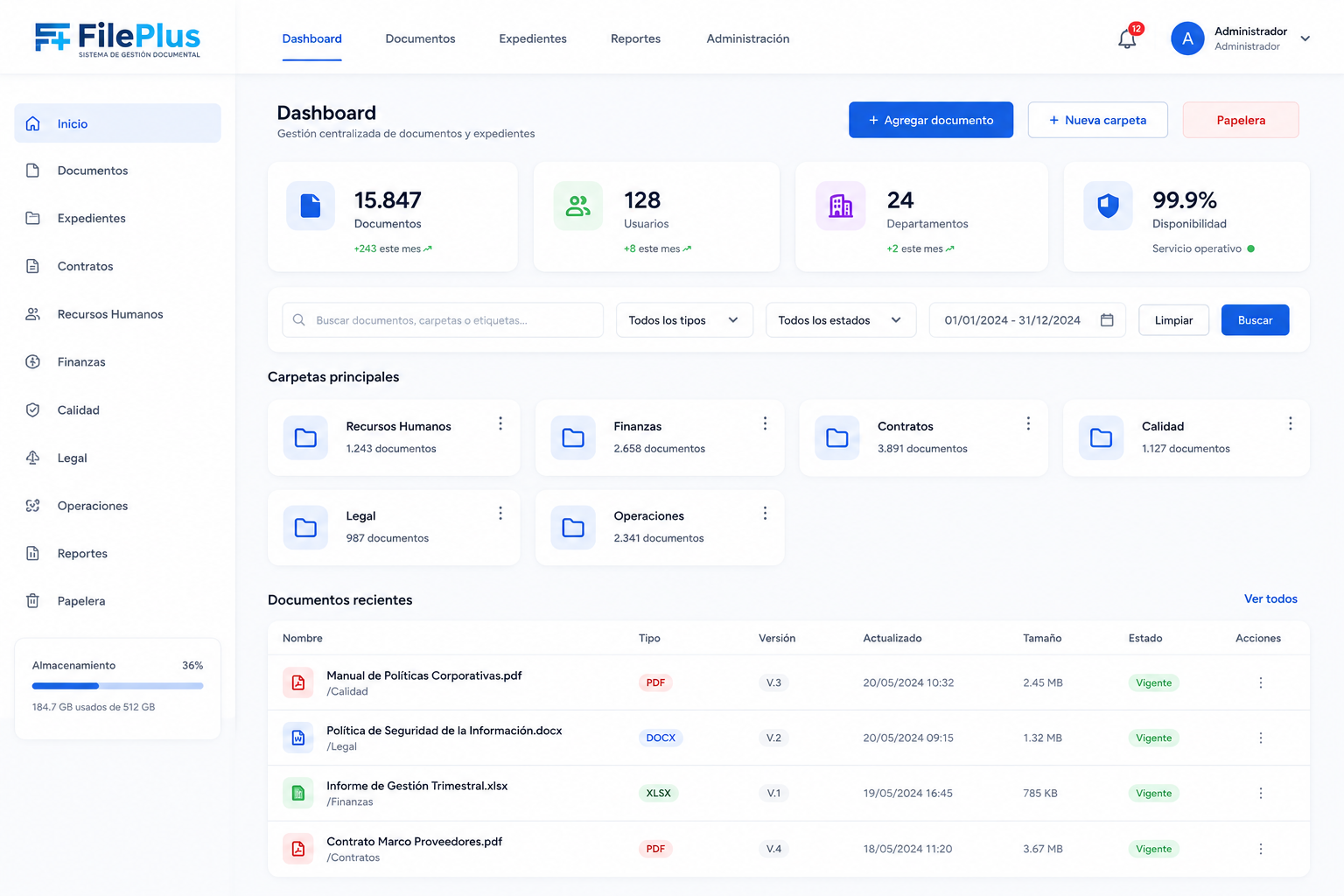 FilePlus Dashboard